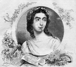 Pauline Viardot (1821-1910)的肖像，法国歌手，在德国作曲家Cristoph Willibald von Gluck (1714-1787)的歌剧《Orphee》中。11月26日《世界画报》第137期上的版画。 作者 法语学校
