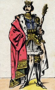 法国国王瓦卢斯的菲利普六世（1294-1350）的肖像。 作者 法语学校