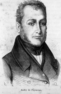 Pierre Francais Audry de Puyraveau (1783-1852)的肖像，法国议员。 作者 法语学校