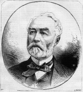 皮埃尔-弗雷德里克-多里安（1814-1873）的肖像，法国政治家，1870年第三共和国的公共工程部长。10月29日《世界画报》第707期上的版画。 作者 法语学校