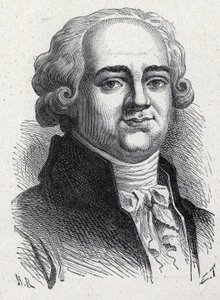 法国政治家皮埃尔-路易斯-曼努埃尔（1751-1793）的肖像，他是国民大会上塞纳河的副代表。1889年的雕版画。私人收藏。 作者 法语学校