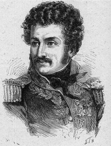 皮埃尔-伊里克斯（Pierre Yrieix）-多姆尼勒（1776-1832）的肖像，第一帝国和复辟时期的法国将军--1889年的版画--私人收藏 作者 法语学校