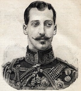 阿尔伯特-维克多王子（1864-1892）的肖像，克拉伦斯和阿冯代尔公爵，英国维多利亚女王的孙子，来自法国报纸《小巴黎人》。 作者 法语学校