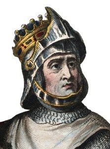 被称为Guiscard（1015-1085），普利亚公爵和卡拉布里亚的Robert de Hauteville的肖像。 作者 法语学校