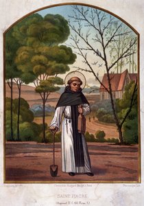 Saint Fiacre（莫城附近的冬宫）的肖像，19 世纪园丁工作的赞助人。 作者 法语学校