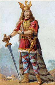 Portrait of Vercingetorix (72-46 BC), King of the Gauls. Chromolithography around 1890. 作者 法语学校
