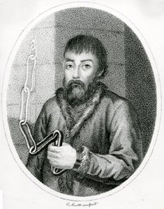 18世纪Yemelyan Pugachev的肖像 作者 法语学校