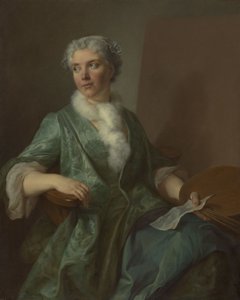 女艺术家肖像，约 1735 年（布面油画） 作者 法语学校