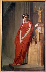 喜剧演员伊丽莎白·菲利克斯（Elisabeth Felix，1821-1858 年）的肖像体现了悲剧绘画 de l