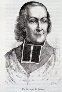 亨利-马丁的《法国历史》中的大主教海辛特-路易-德-奎伦（1778 - 1839）的肖像。 作者 法语学校