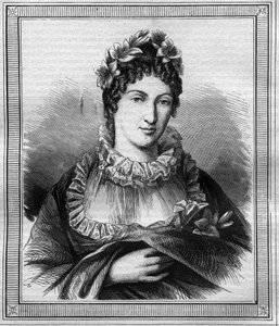 昂古莱姆公爵夫人玛丽-特蕾莎-夏洛特的肖像，被称为皇家夫人（1778-1851），载于莫里斯-拉夏尔的《历代教皇-资产-皇后和皇帝的历史》中的版画 作者 法语学校