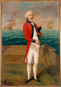 法夫雷骑士(1706-1791)的肖像，马耳他的加利雷斯军官 法国学校的绘画。18世纪的巴黎，荣誉军团博物馆 作者 法语学校