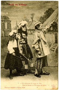 明信片：村子里的圣诞节，把心变成派对，到汤做好的农场。 Phototype Bienaimé 和 Dupont，兰斯（印刷纸） 作者 法语学校