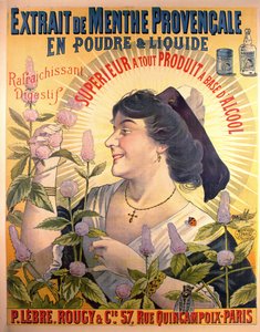 海报广告Menthe Provencale提取法国消化