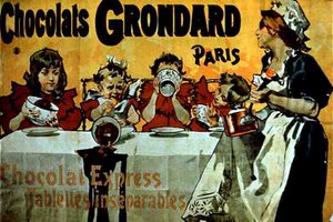 广告海报 "Grondard巧克力"，巴黎（彩色平版印刷） 作者 法语学校