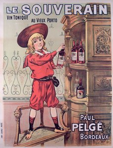 海报广告Le Souverain，Paul Pelge制作的法国滋补酒