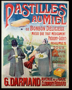 海报广告Pastilles au Miel，蜂蜜润喉糖，由G. Darmand制作
