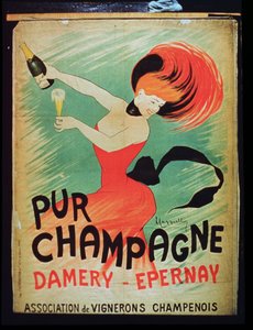 海报广告Pur Champagne，来自Damery，Epernay
