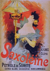 海报广告Saxoleine安全灯油，19世纪90年代