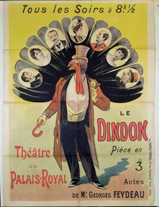 海报在1896年的皇宫剧院（Geisges Feydeau，1862-1921）在皇宫剧院演出The Dindon