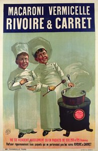 由Rivoire和Carret制作的海报广告面食