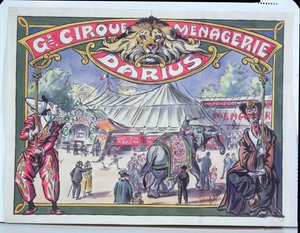 海报广告Grand Cirque Menagerie Darius，1924年（纸上写着）