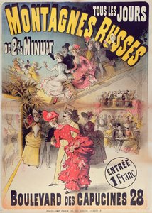 海报广告过山车过山车在Boulevard des Capucines，巴黎，1888年