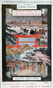 海报广告西伯利亚铁路，冬天1907-8