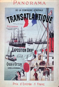 海报在1889年的世界博览会上宣传Compagnie Generale Transatlantique的展台