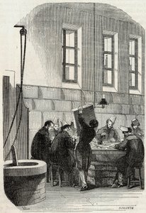 帖子。为各部门和国外的信件分类--埃德蒙-特克西尔1852年 "巴黎表 "中的雕刻 作者 法语学校