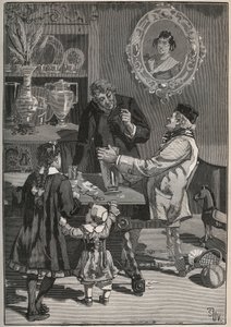 Potichomy，19世纪模仿中国和日本瓷器花瓶的一种工艺。1880年阿道夫-比塔尔（Adolphe BITARD）在 "Les arts et metiers illustrstres "中的版画。 作者 法语学校