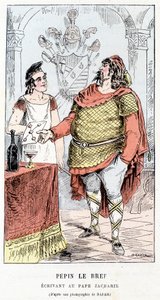 Pépin le Brief Writing to Pope Zacharie - 在 Touchatout 的“Histoire de France Tintamarresque”中 作者 法语学校