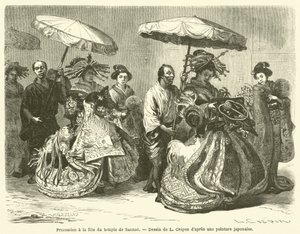 Procession a la fete du temple de Sannoo (engraving) 作者 法语学校