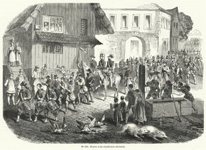 Gustav Struve和德国共和党人的游行，1848年的革命 作者 法语学校