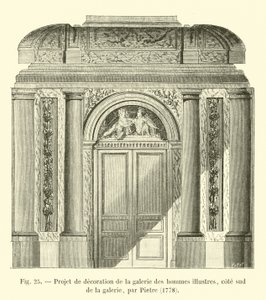 装饰工程的杰出人士画廊，画廊的南侧，由Pietre，1778年 作者 法语学校