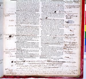 Proofing page with corrections of an edition of the French Academy dictionary (ink on paper) (detail of 179941) 作者 法语学校