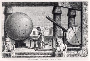 托勒密（c.90-168）（Claudius Ptolemaeus）在亚历山大天文台，来自路易斯菲耶尔的杰出科学家的生活 作者 法语学校