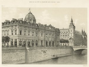 Quai de la Cite和Flower Walk，1876 作者 法语学校