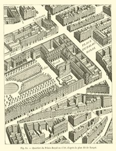 皇家宫殿区于1739年，经过Turgot计划 作者 法语学校