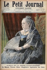 英国维多利亚女王在她的周年纪念日--《小报》的封面，1897年6月27日（雕刻）。 作者 法语学校