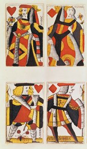 女王和杰克扑克牌（彩色木雕） 作者 法语学校