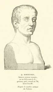 Quintus Hortensius，罗马最佳政治家和演说家（雕刻）。 作者 法语学校