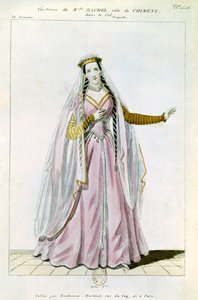 Rachel扮演Chimene在皮埃尔·科内尔（1606-84）的“Le Cid”角色中由Hautecoeur-Martinet印刷 作者 法语学校