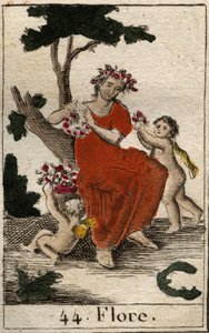 花之女神弗洛拉（Flora）的代表作。(弗洛拉，花神和春天的季节）出自皮埃尔-布兰查德1803年的《青年神话》。 作者 法语学校