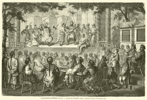 Representation theatrale a Pekin (engraving) 作者 法语学校