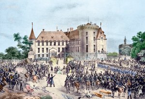 1830 年革命，查理十世向国民警卫队赠送礼物（雕刻） 作者 法语学校