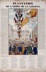 1848年革命：1848年3月25日种植自由之树。1848年巴黎雕版画，卡纳瓦莱博物馆 作者 法语学校