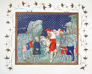 理查德二世在Penmaur Rhos背叛并被诺森伯兰公爵俘虏，由Jean Creton从Le Prinse et Mort du Roy Richart传真，转载19世纪 作者 法语学校