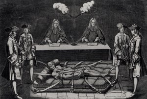 罗伯特·弗朗索瓦·达米恩斯（1715-57）在1757年3月2日在巴黎Chatelet的评委面前 作者 法语学校