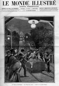 过山车，在塞纳河畔诺伊伊的盛宴上，1888年7月。报纸 "图画世界 "的封面。 作者 法语学校